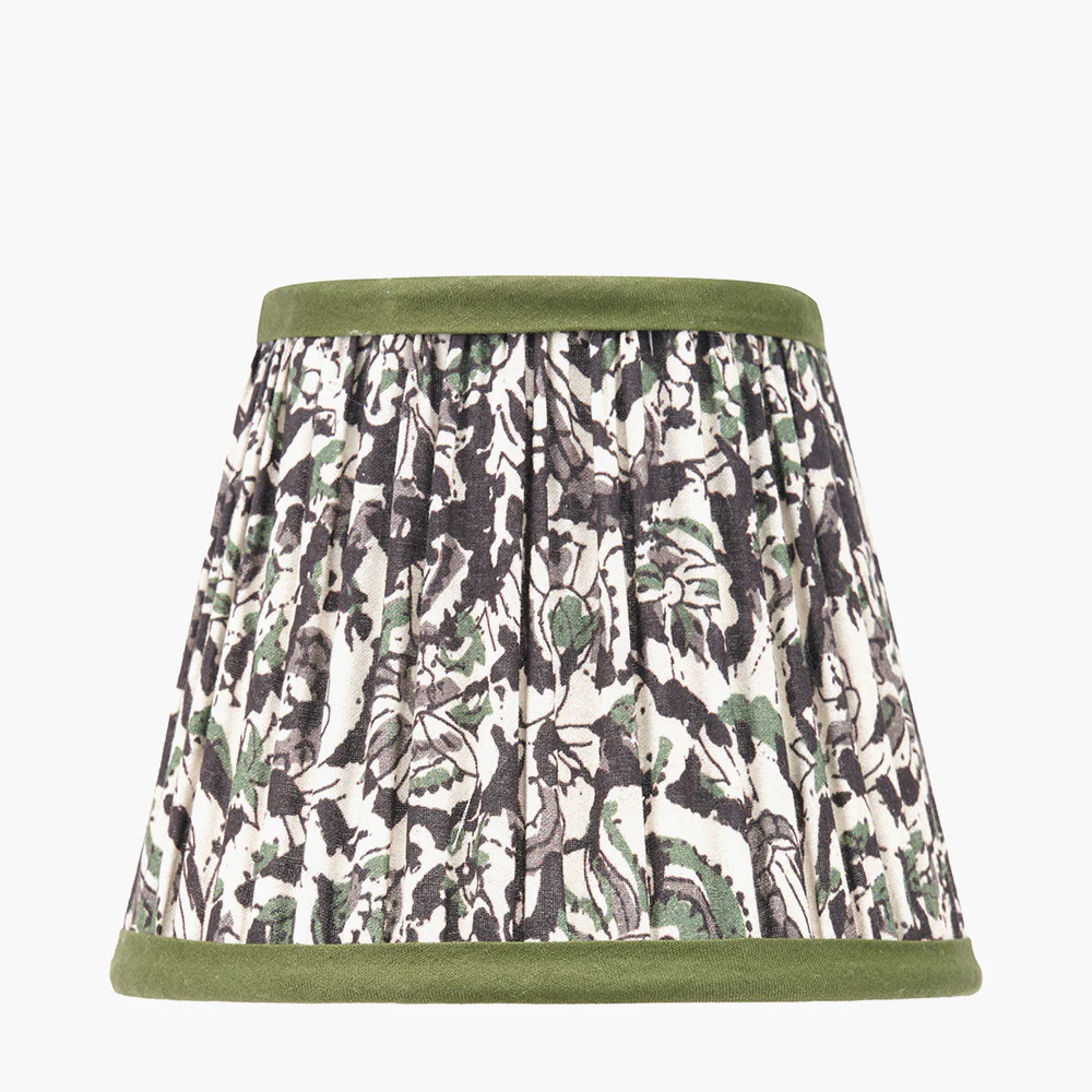 Ornella Green Floral Design Lampshade - Various Sizes - Image 2