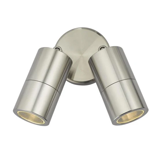 Ortega Outdoor 2Lt Wall Spotlight IP65 - Matt Black/Aluminium/ Aged Brass - Image 5