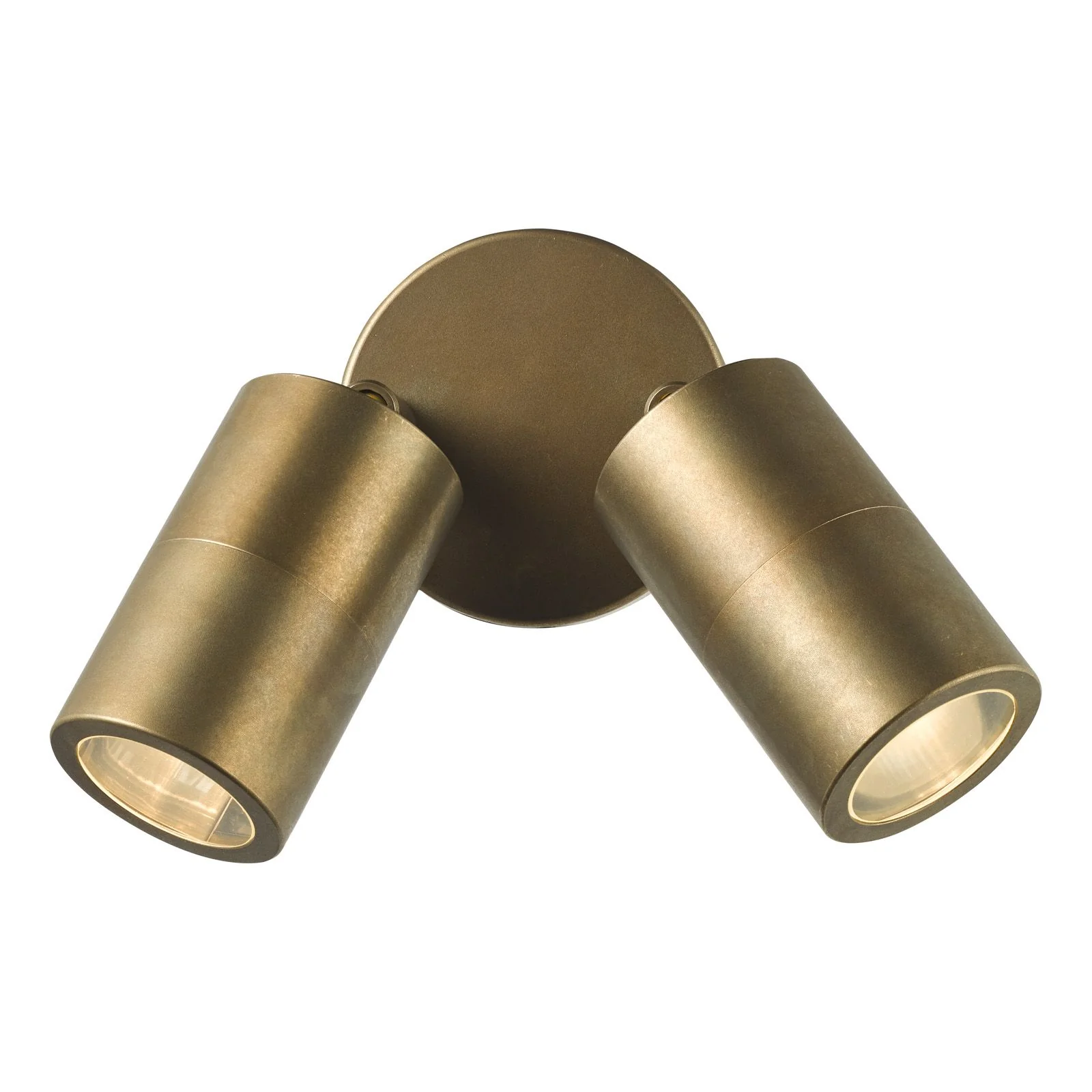 Ortega Outdoor 2Lt Wall Spotlight IP65 - Matt Black/Aluminium/ Aged Brass - Image 8