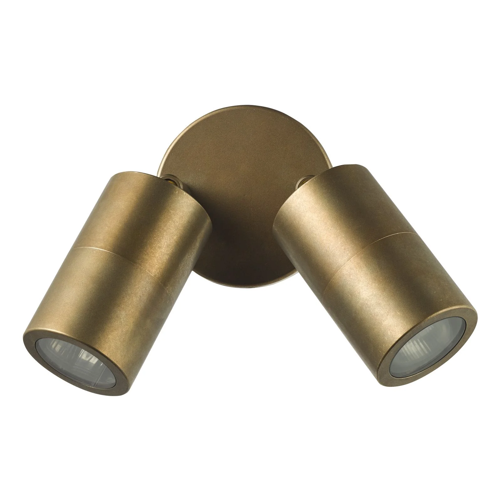 Ortega Outdoor 2Lt Wall Spotlight IP65 - Matt Black/Aluminium/ Aged Brass - Image 9