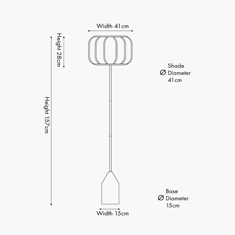 Oscar Black Metal and Natural Linen Floor Lamp - Image 3