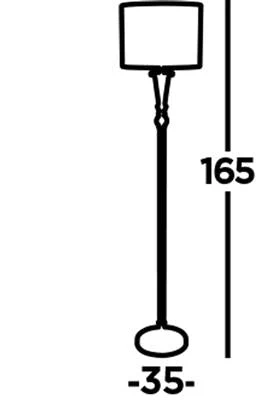 Oscar Floor Lamp - Antique Brass Metal & Linen E27 - Image 3