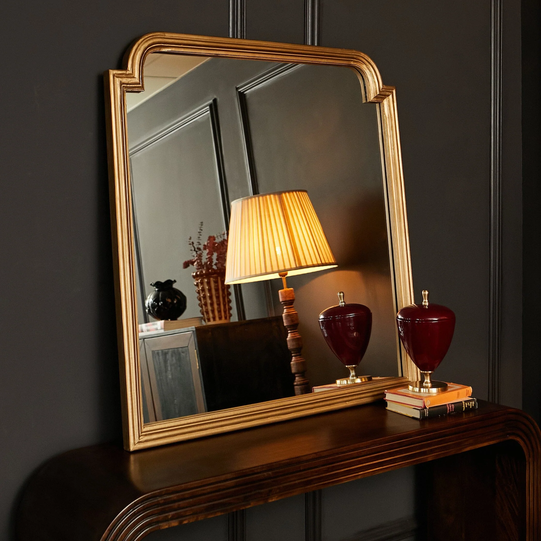 Oscar Mantle Mirror- Gold/ Black Finishes - Image 8
