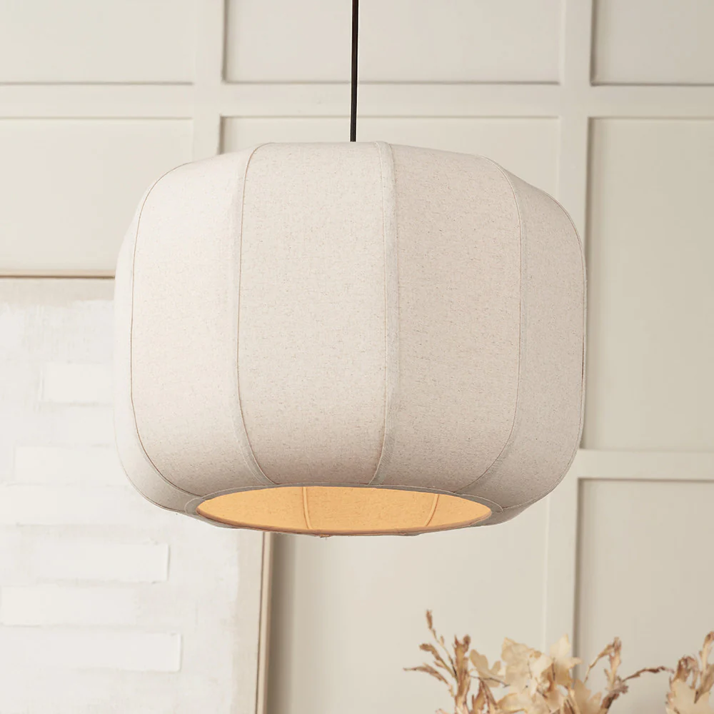 Oscar Natural Linen Pendant - Image 2