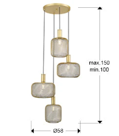 Osiris Lamp 4L Gold-Black/Golden Paint E27 Ip20 Dimmable - Image 12