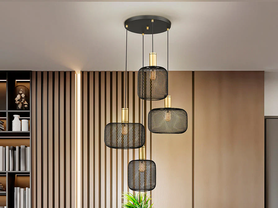 Osiris Lamp 4L Gold-Black/Golden Paint E27 Ip20 Dimmable - Image 3
