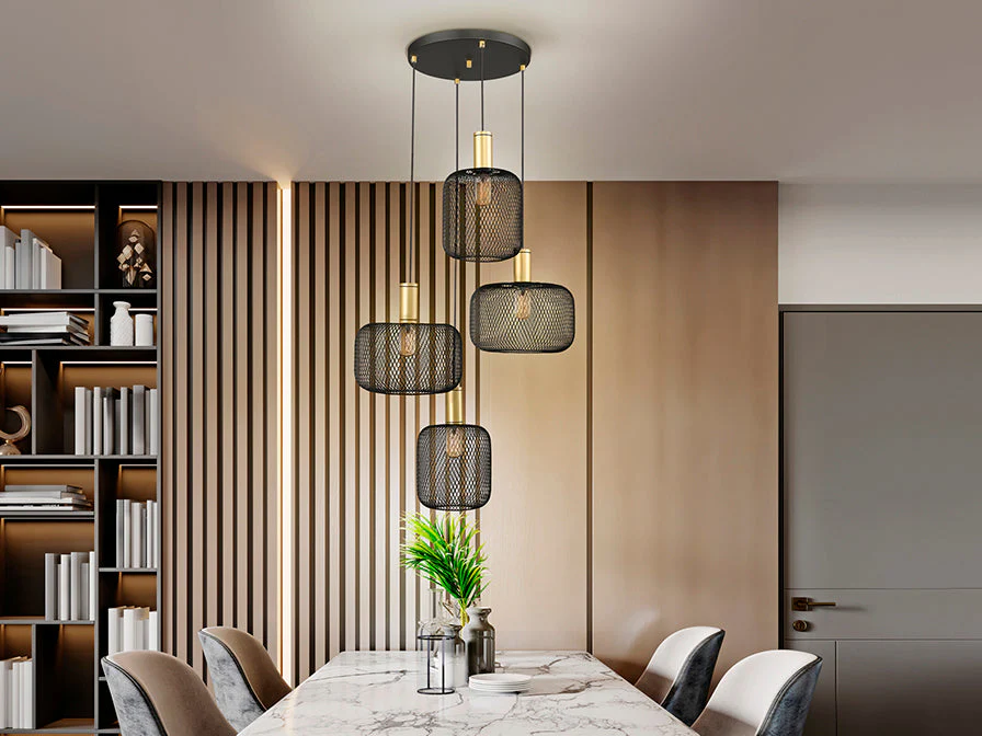 Osiris Lamp 4L Gold-Black/Golden Paint E27 Ip20 Dimmable - Image 4