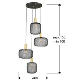 Osiris Lamp 4L Gold-Black/Golden Paint E27 Ip20 Dimmable - Image 7
