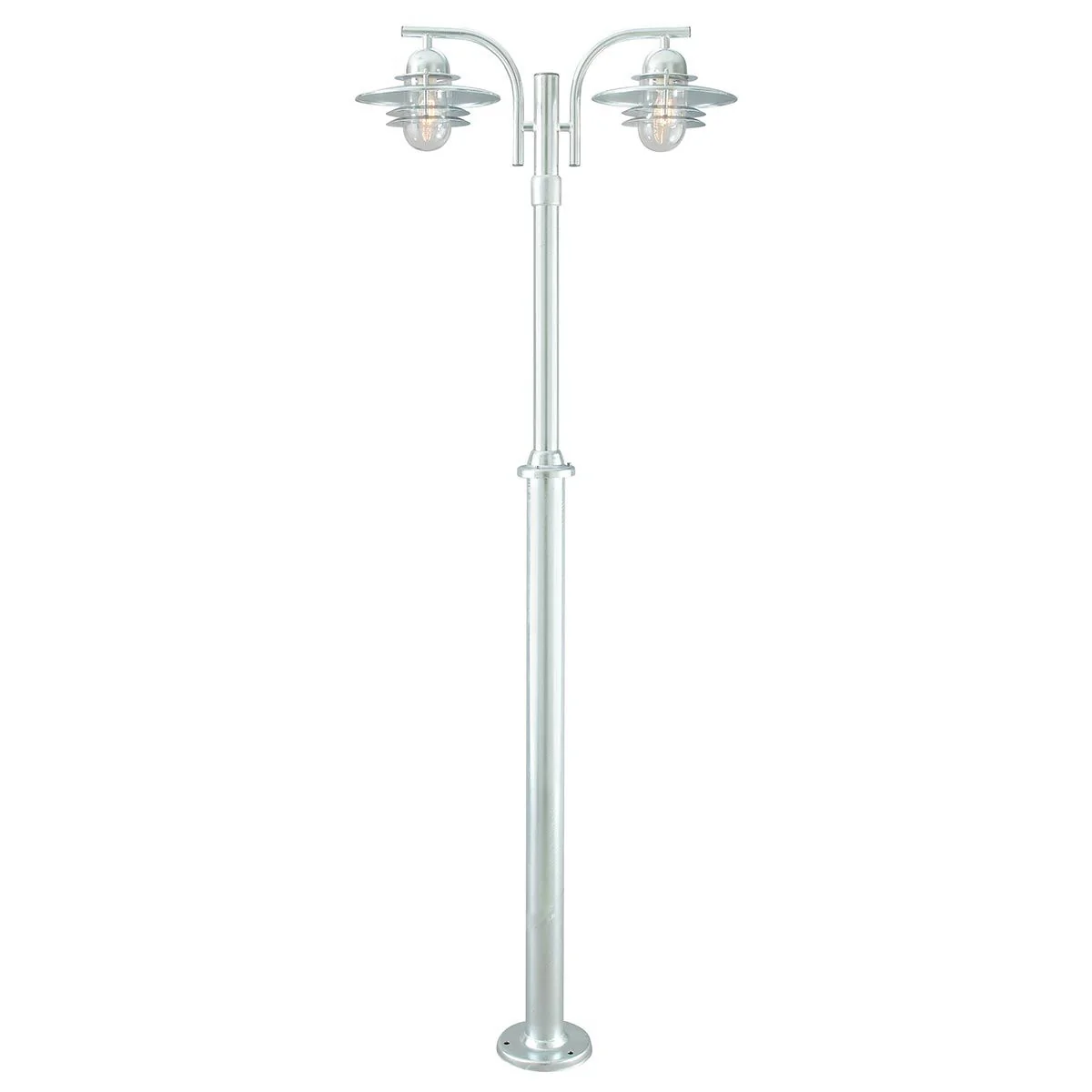 Oslo 2 Light Lamp Post - Black/Galvanised IP55  E27 - Image 2
