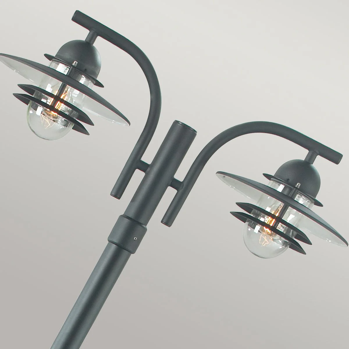 Oslo 2 Light Lamp Post - Black/Galvanised IP55  E27 - Image 3