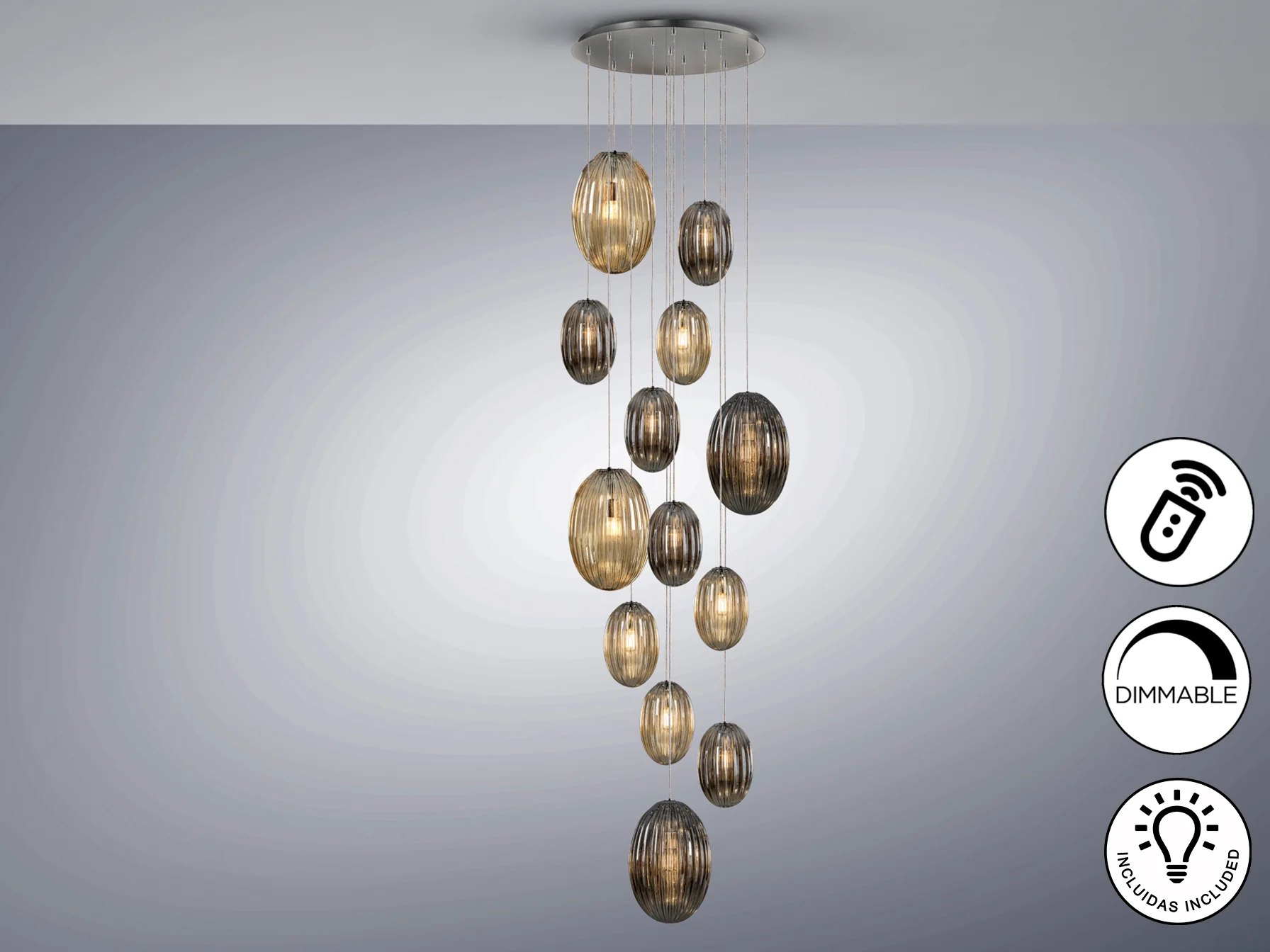 Ovila 9Lt/ 13Lt Ceiling Light- Smoke, Cognac, Brandy Finishes - Image 11