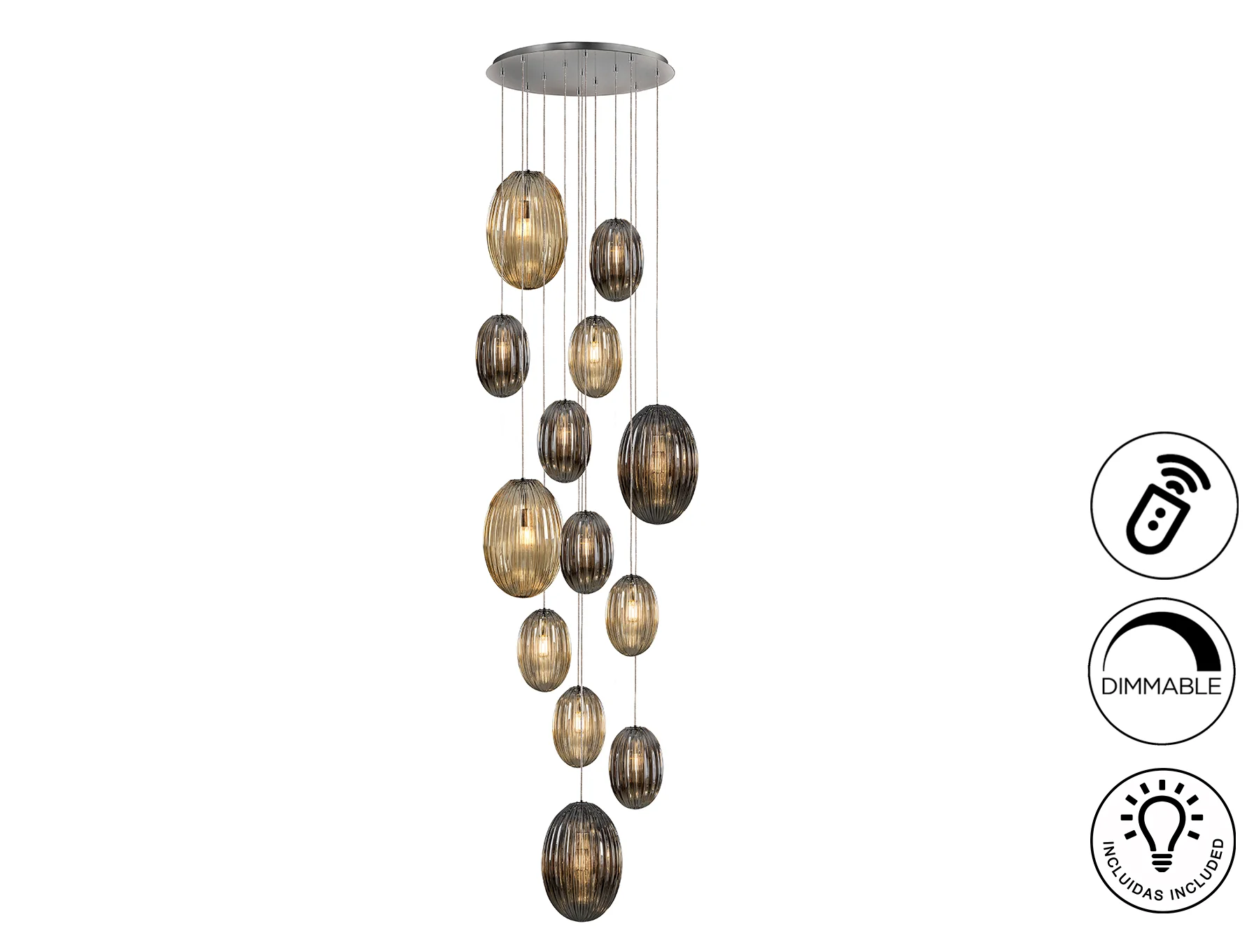 Ovila 9Lt/ 13Lt Ceiling Light- Smoke, Cognac, Brandy Finishes - Image 6