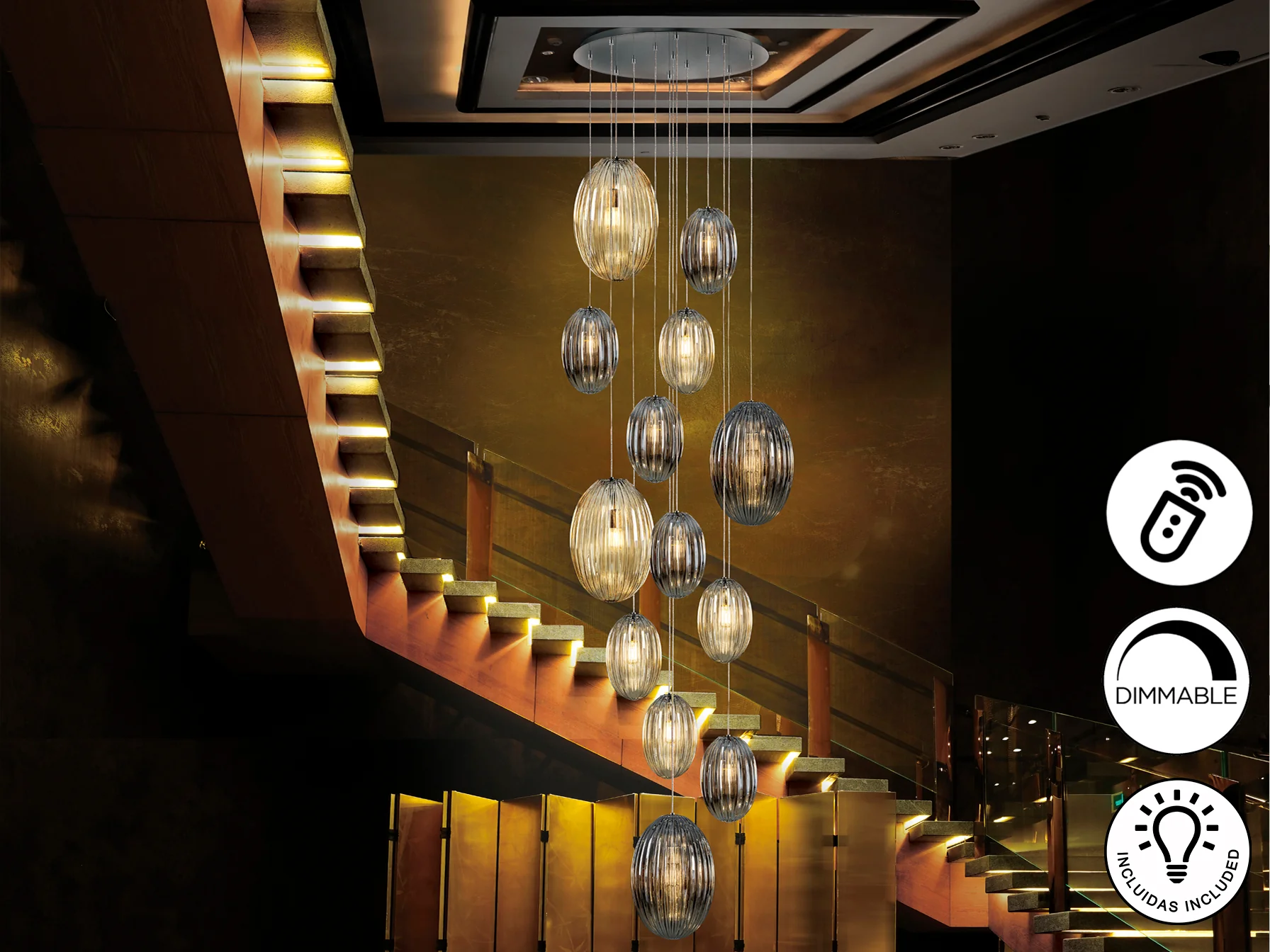 Ovila 9Lt/ 13Lt Ceiling Light- Smoke, Cognac, Brandy Finishes - Image 7