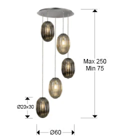 Ovila Lamp 5/9/13Lt Smoke E27 Ip20 Dimmable - Image 4