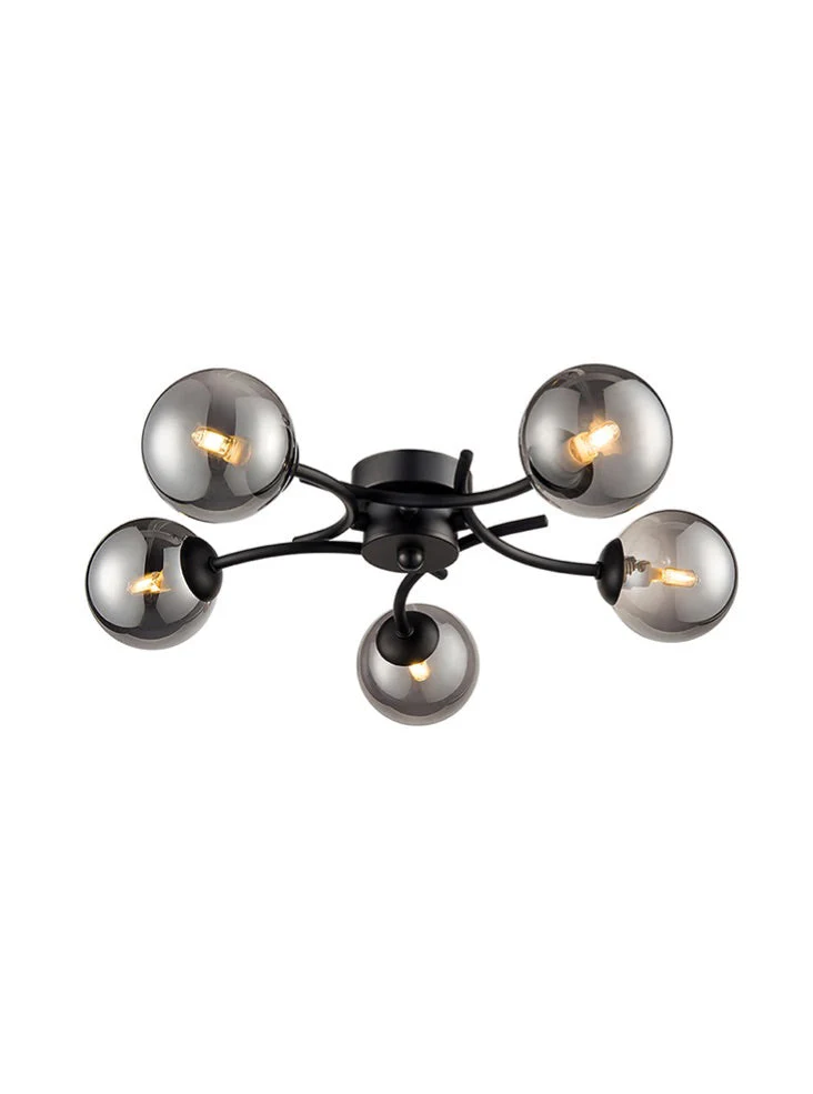 Ozzy 3/5/14Lt Indoor Semi Flush Ceiling Light - Black Finish - Image 2