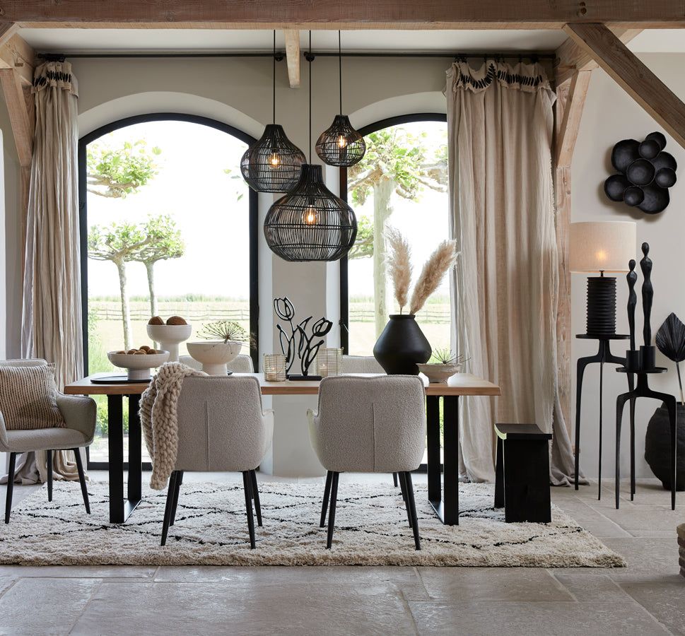 Pacino Hanging Lamp Rattan Natural - Brown/Black Finish - Image 10