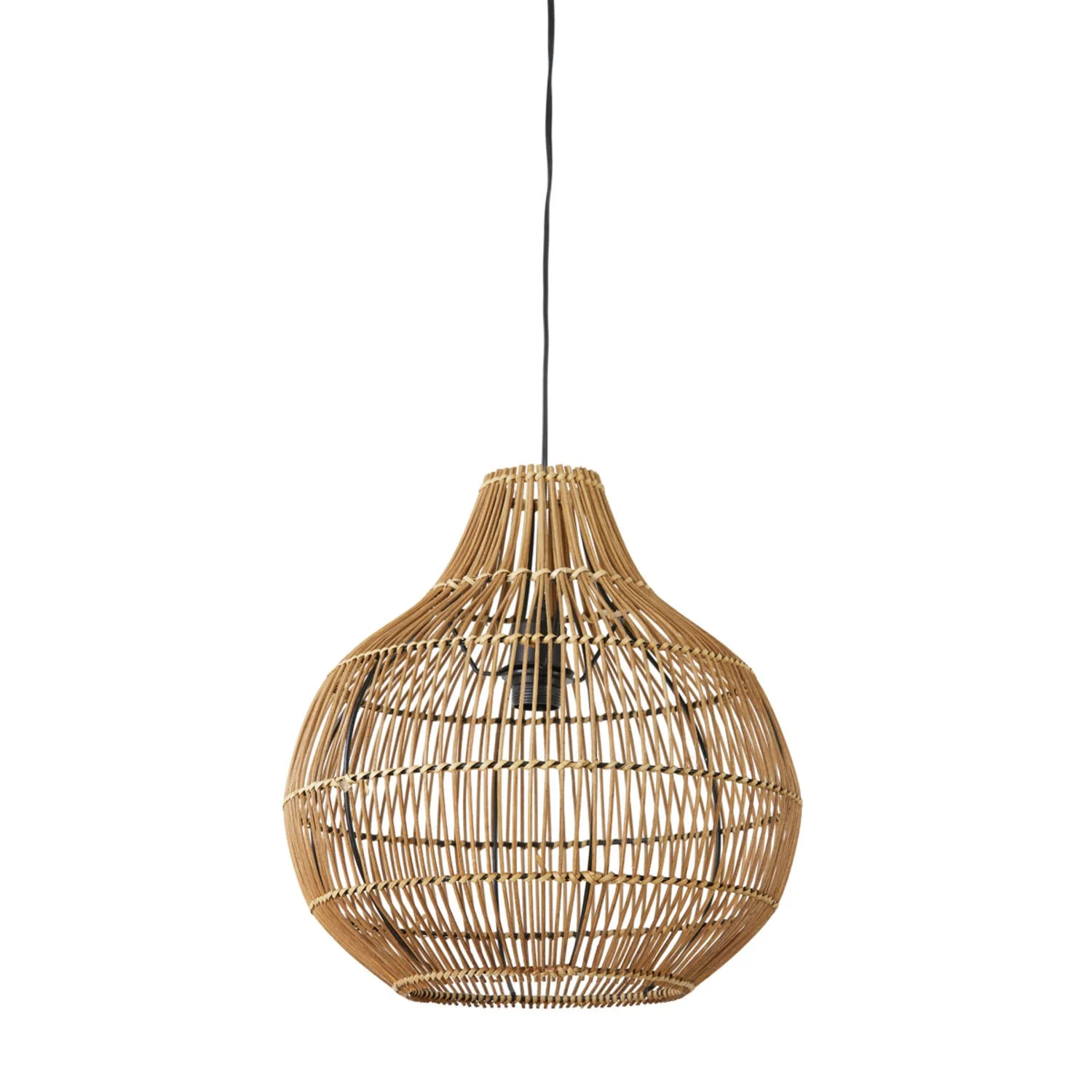 Pacino Hanging Lamp Rattan Natural - Brown/Black Finish - Image 3