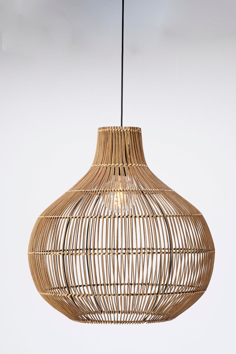 Pacino Hanging Lamp Rattan Natural - Brown/Black Finish - Image 4