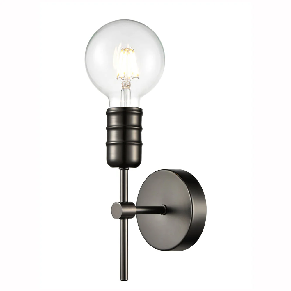 Pact 1Lt Indoor Single Wall Lights - Antique Brass/Gunmetal Finish - Image 2