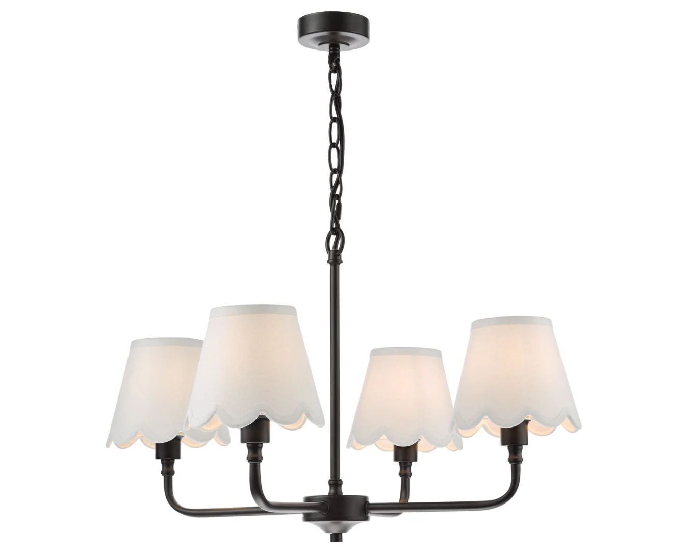 Padme 4 Light Pendant - Matt Black With White & Blue Shades - Image 2