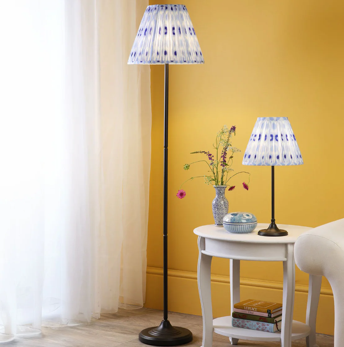 Padme Table Lamp- Matt Black w White & Blue Shades E14 - Image 10