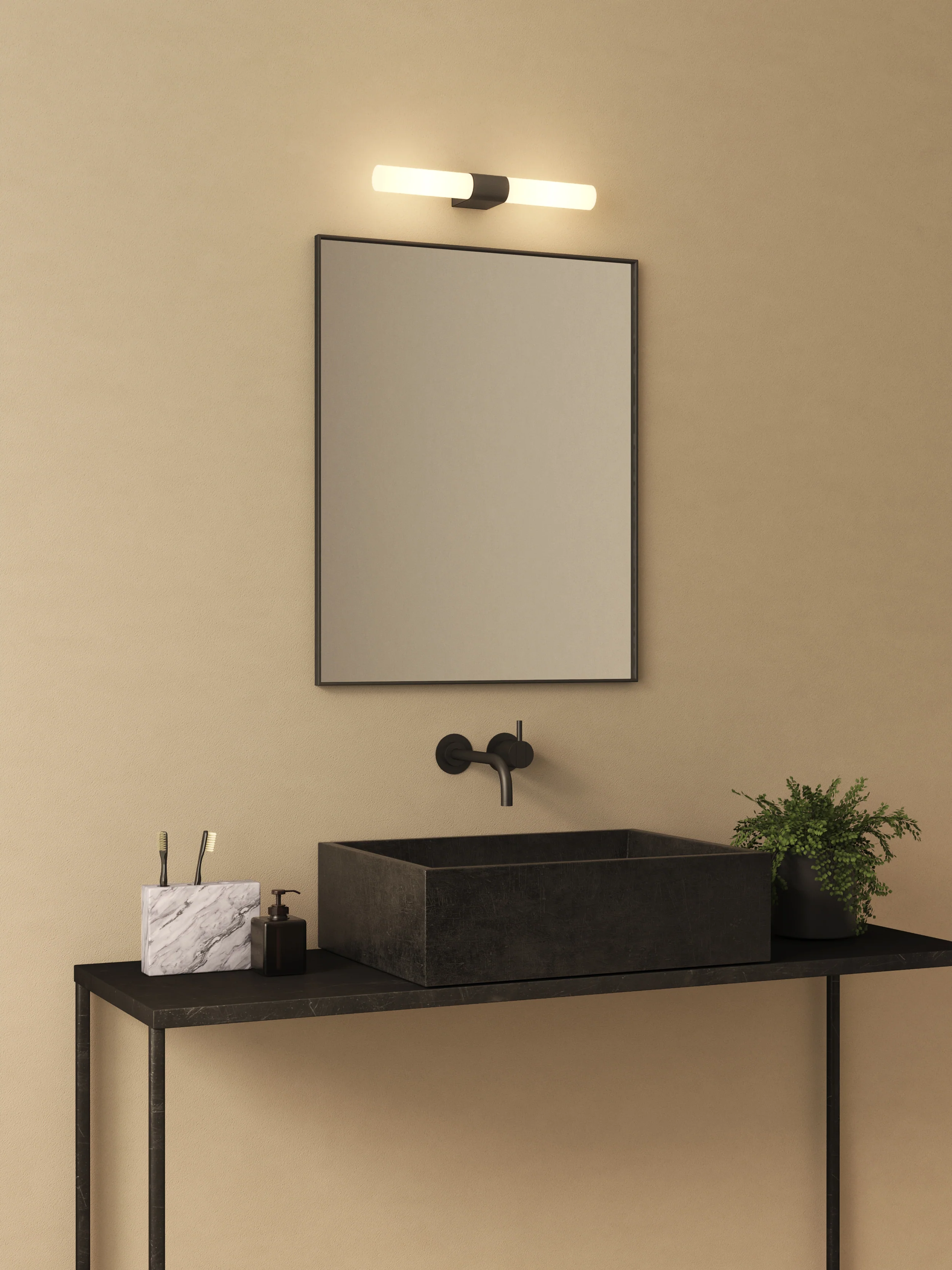 Padova Bathroom Wall Light- Polished Chrome/ Matt Black - Image 12