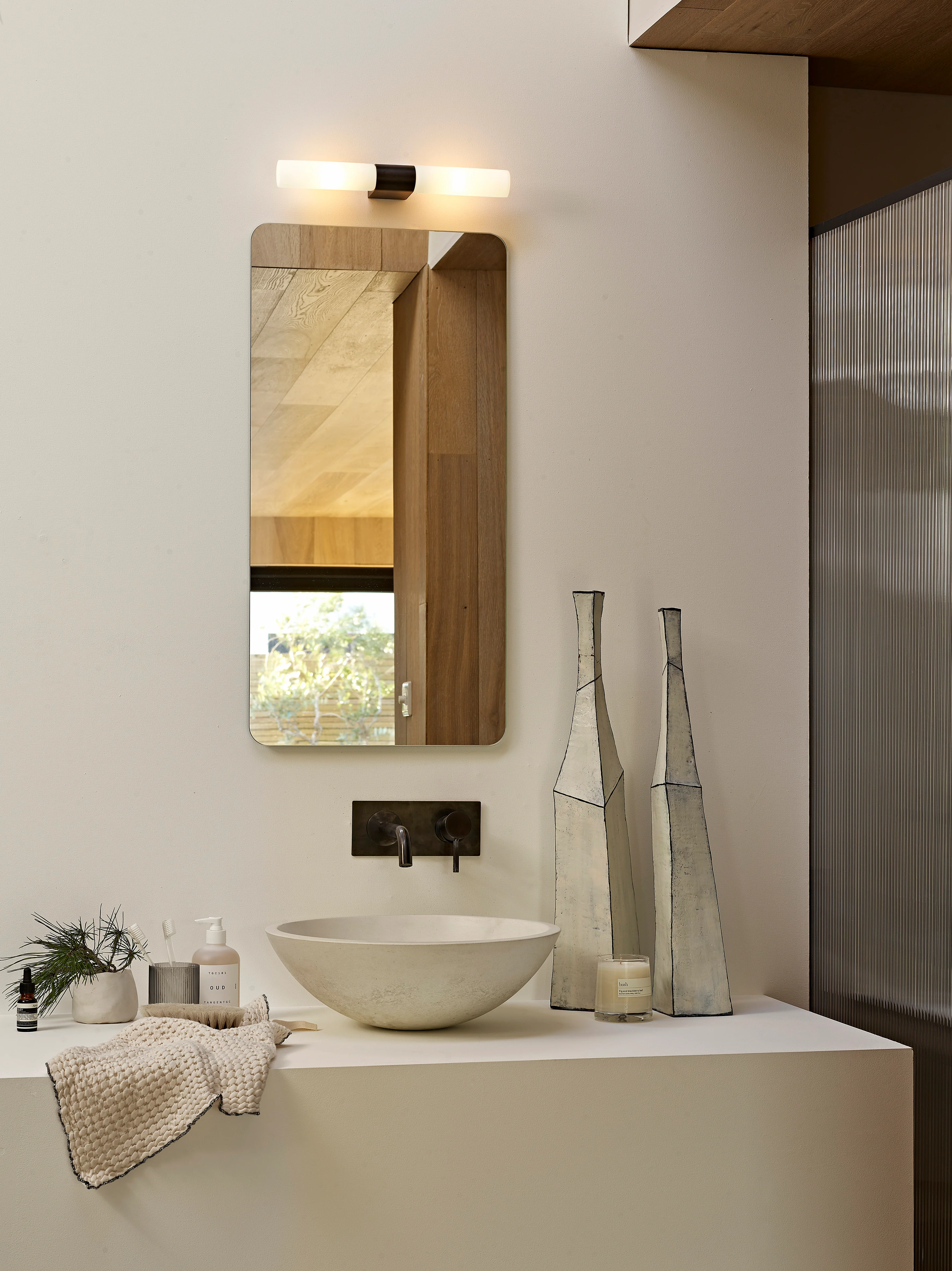 Padova Bathroom Wall Light- Polished Chrome/ Matt Black - Image 9