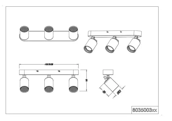Pago 2/3Lt Bar Spotlight - Black/White - Image 7