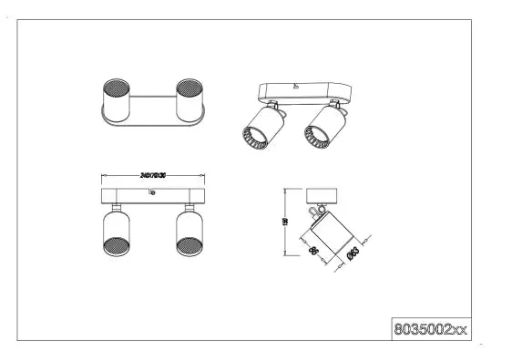Pago 2/3Lt Bar Spotlight - Black/White - Image 8