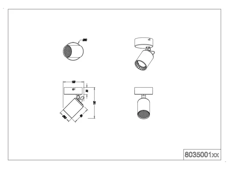 Pago Ceiling Spotlight - Black - Image 4