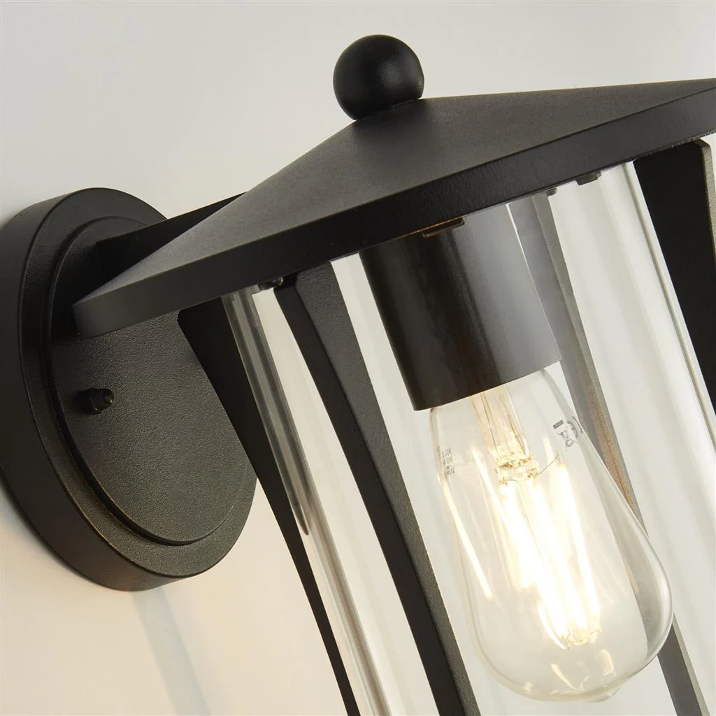 PAGODA OUTDOOR WALL LIGHT- BLACK METAL & CLEAR GLASS - Image 3