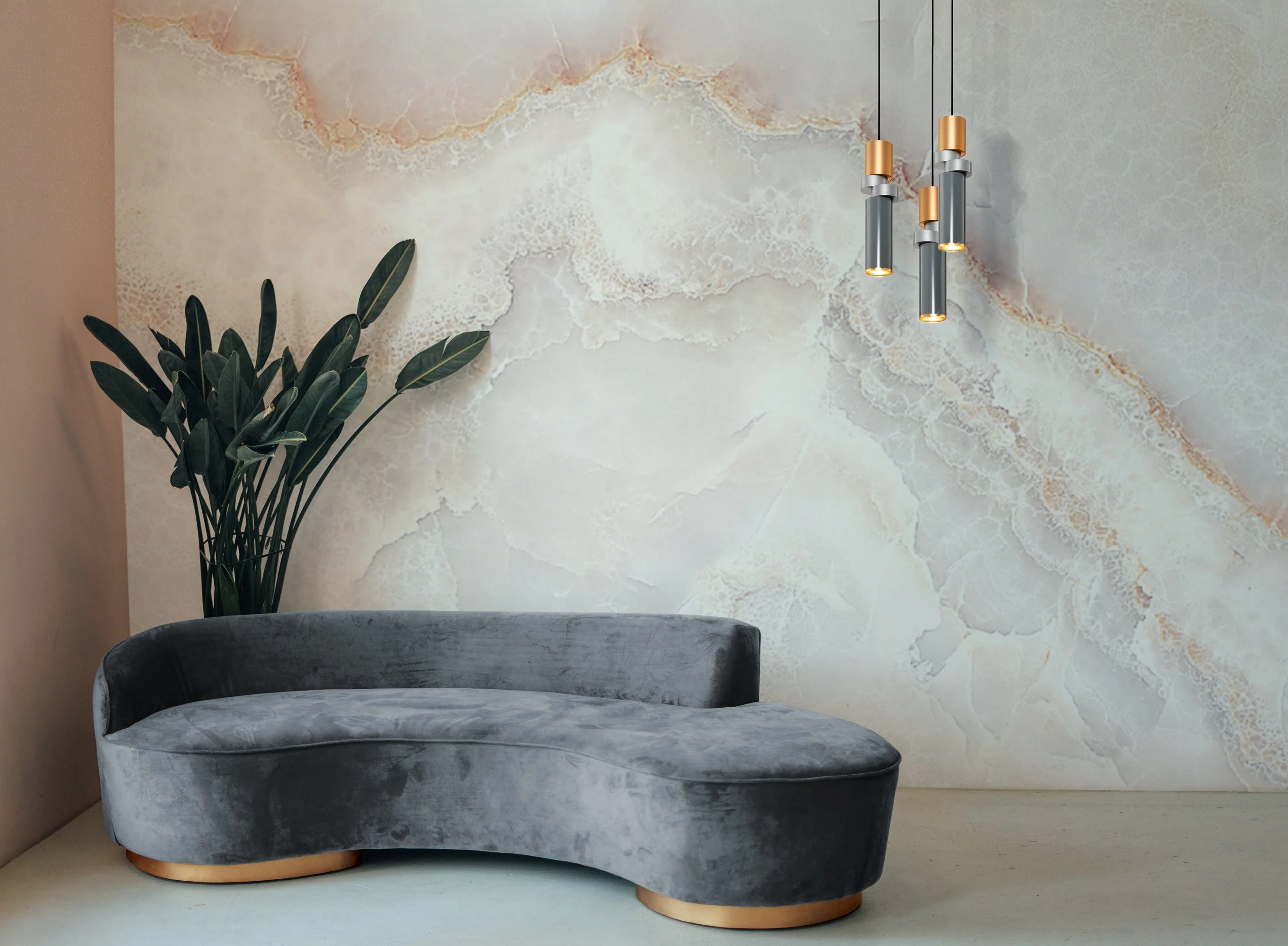 Palette Pendant Light - Grey/Gold Finish - Image 2