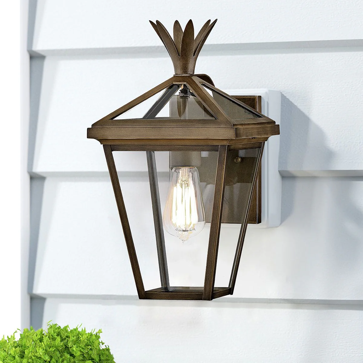 Palma 1lt Small/Medium Outdoor Wall Lantern - Black/Bronze E27 IP44 - Image 11