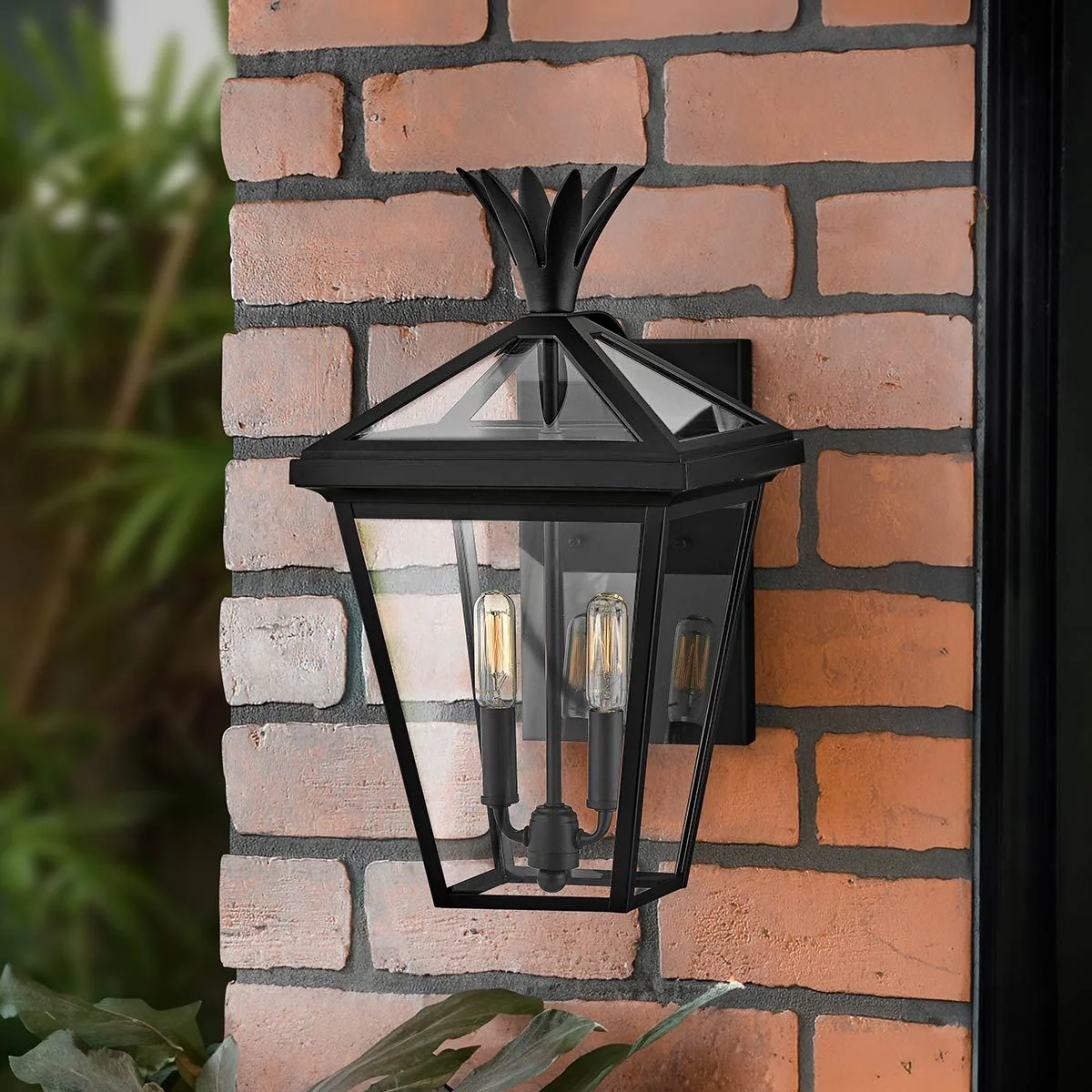 Palma 1lt Small/Medium Outdoor Wall Lantern - Black/Bronze E27 IP44 - Image 16