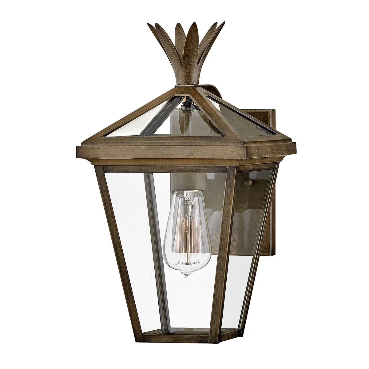 Palma 1lt Small/Medium Outdoor Wall Lantern - Black/Bronze E27 IP44 - Image 2
