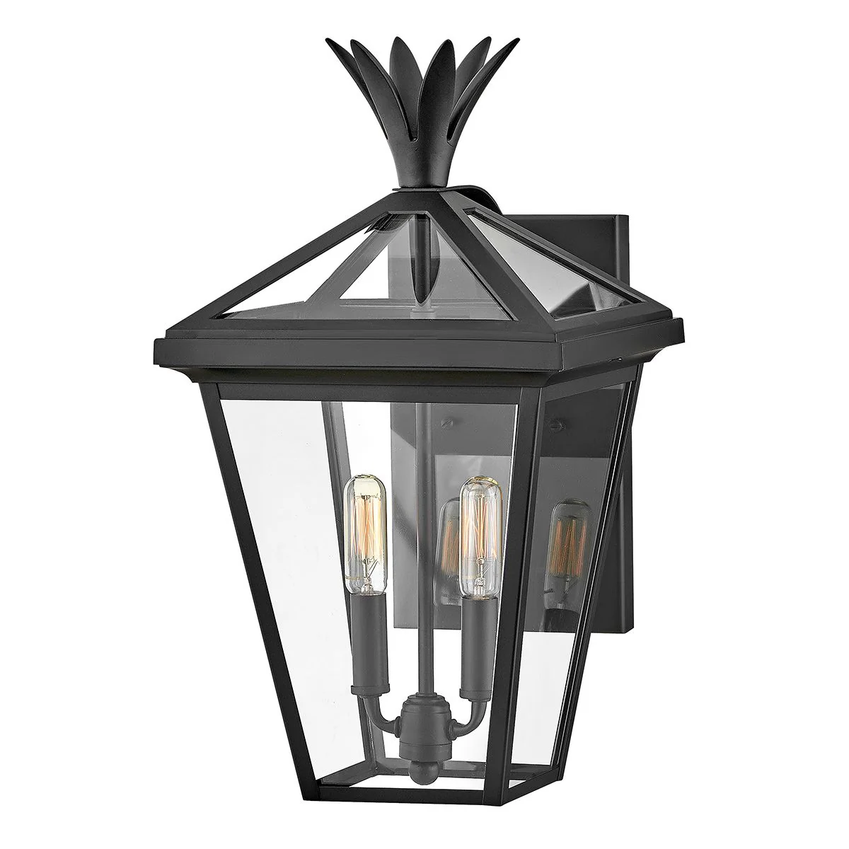 Palma 1lt Small/Medium Outdoor Wall Lantern - Black/Bronze E27 IP44 - Image 3