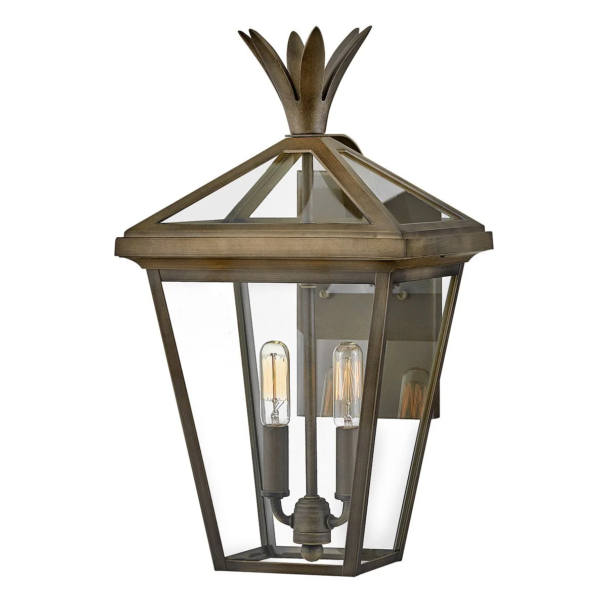 Palma 1lt Small/Medium Outdoor Wall Lantern - Black/Bronze E27 IP44 - Image 4