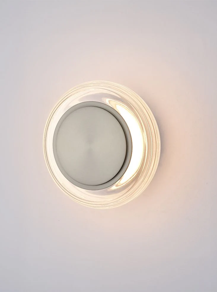 Palma LED Ceiling / Wall Light- Painted Grey/ Satin Nickel - Image 5