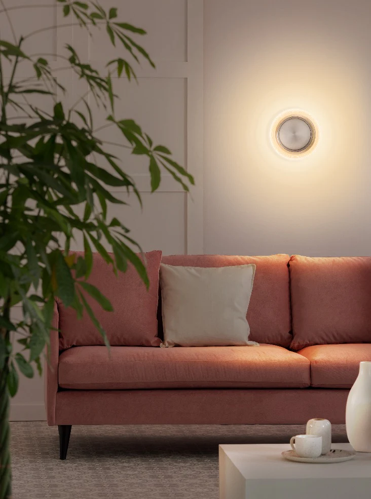Palma LED Ceiling / Wall Light- Painted Grey/ Satin Nickel - Image 6