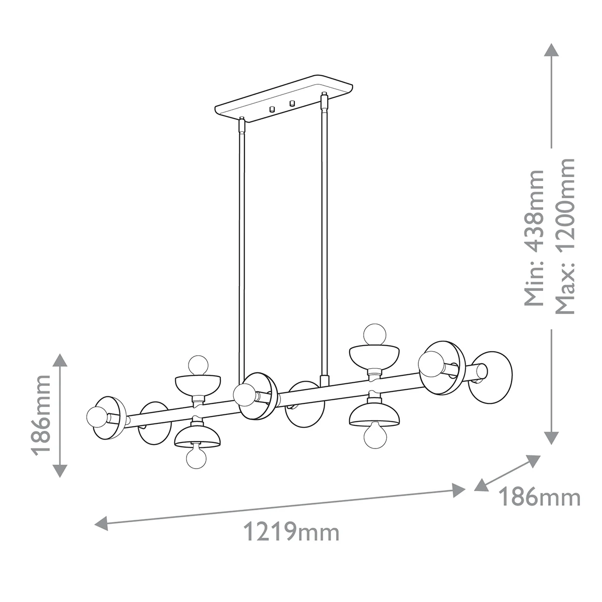 Palta 10 lt Linear Pendant - E14 - Image 8