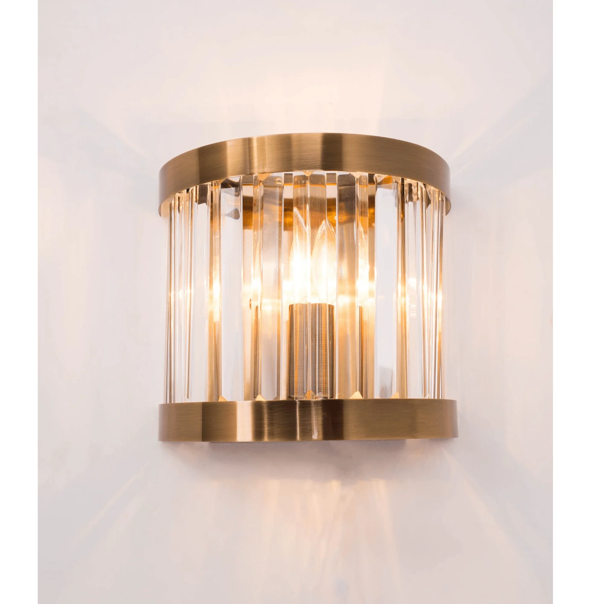 Pandora 1Lt Wall Light Crystal - Satin Chrome/Polished Chrome/Antique Brass - Image 2