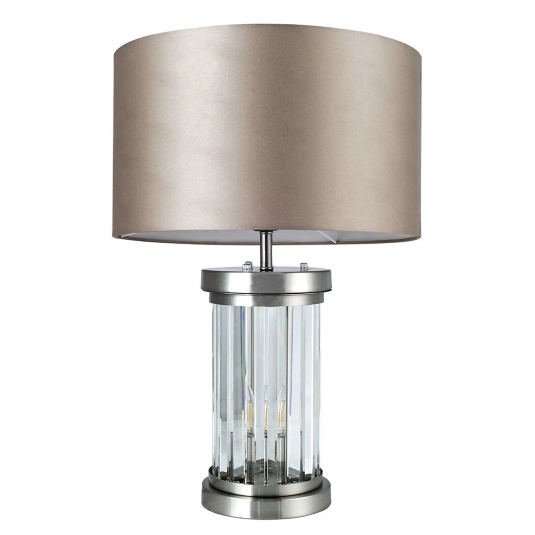 Pandora 2 Light Crystal Table Lamp Antique Brass / Chrome / Satin Chrome - Image 2