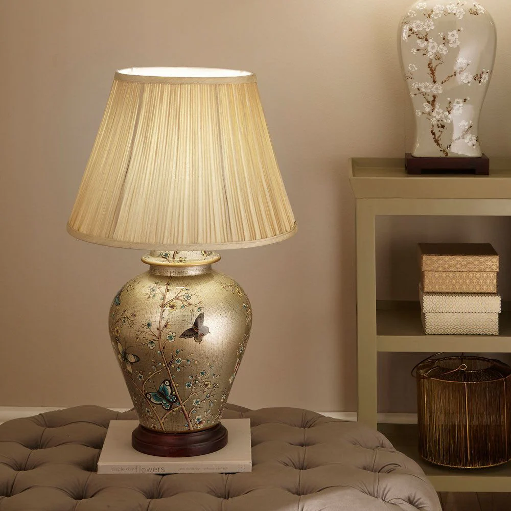 Papilion Hand Painted Butterfly Ceramic Table Lamp - Image 2