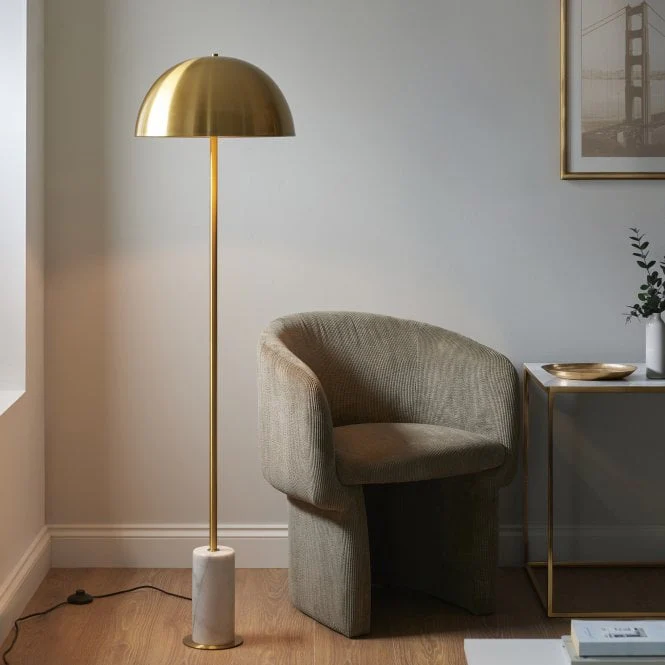 Paradiso 1Lt Floor Lamp - Brass & Marble - Image 2
