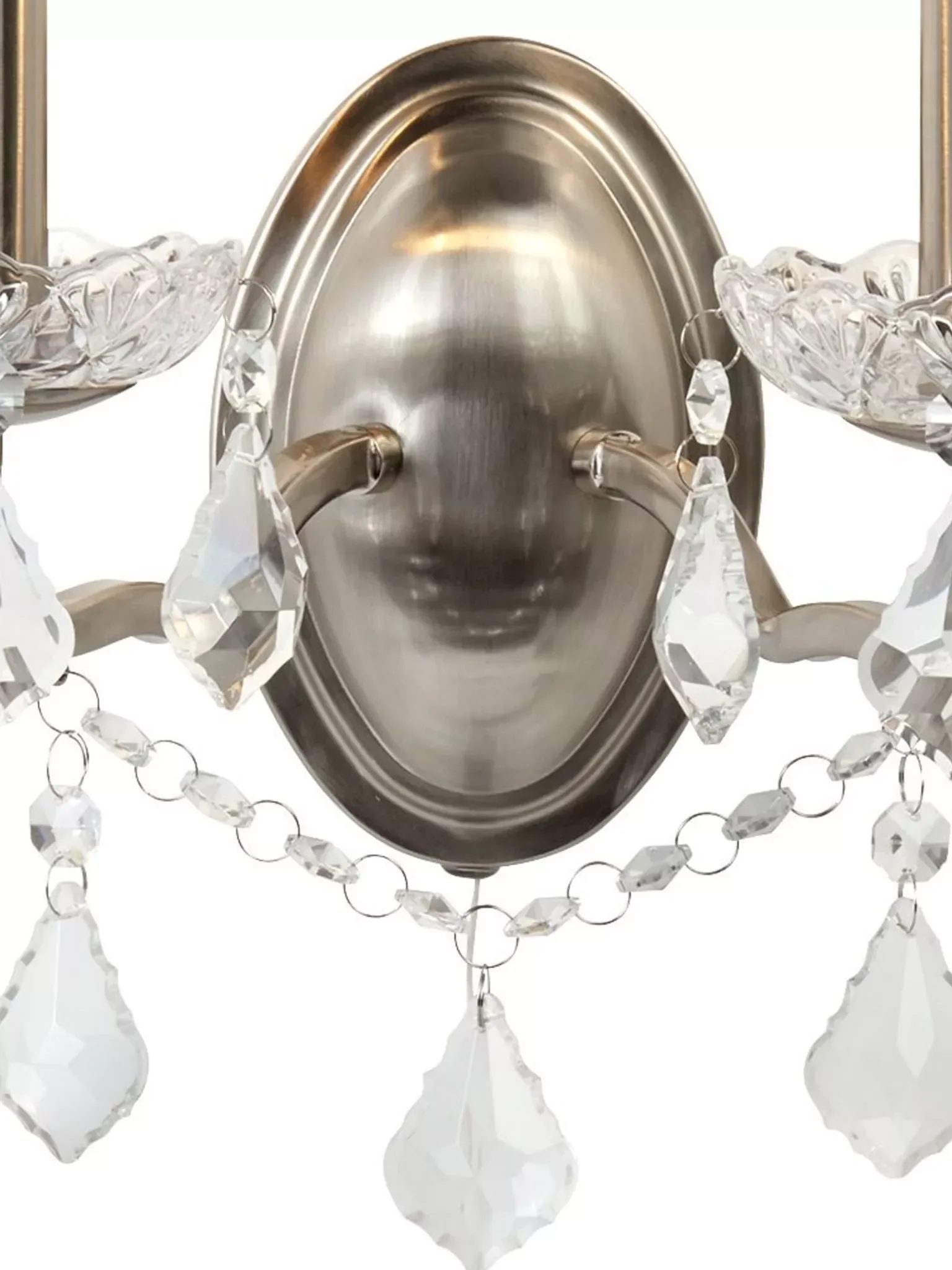 Paris 2Lt Wall Light -Satin Silver & Antique Brass - Image 3
