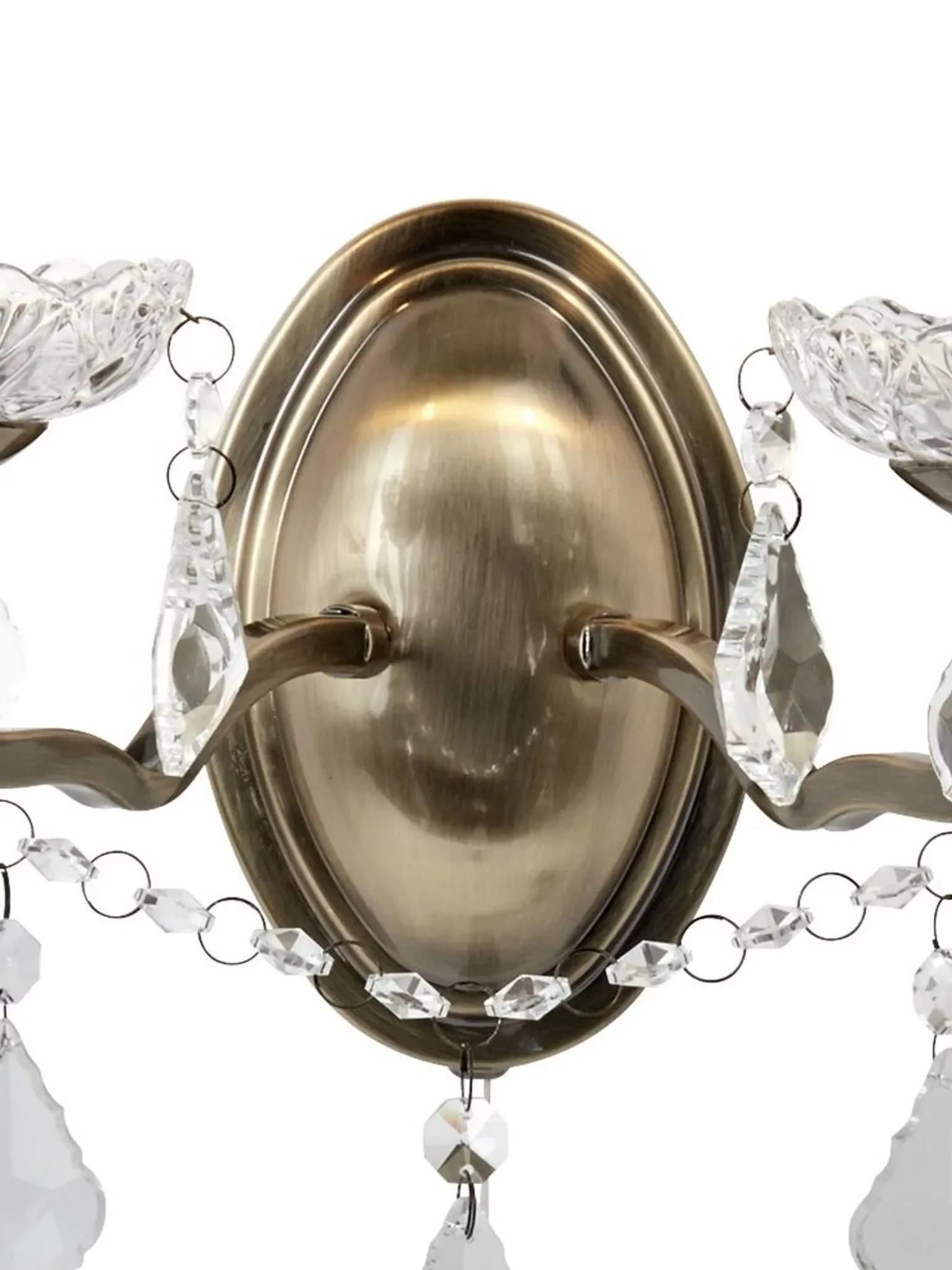 Paris 2Lt Wall Light -Satin Silver & Antique Brass - Image 7