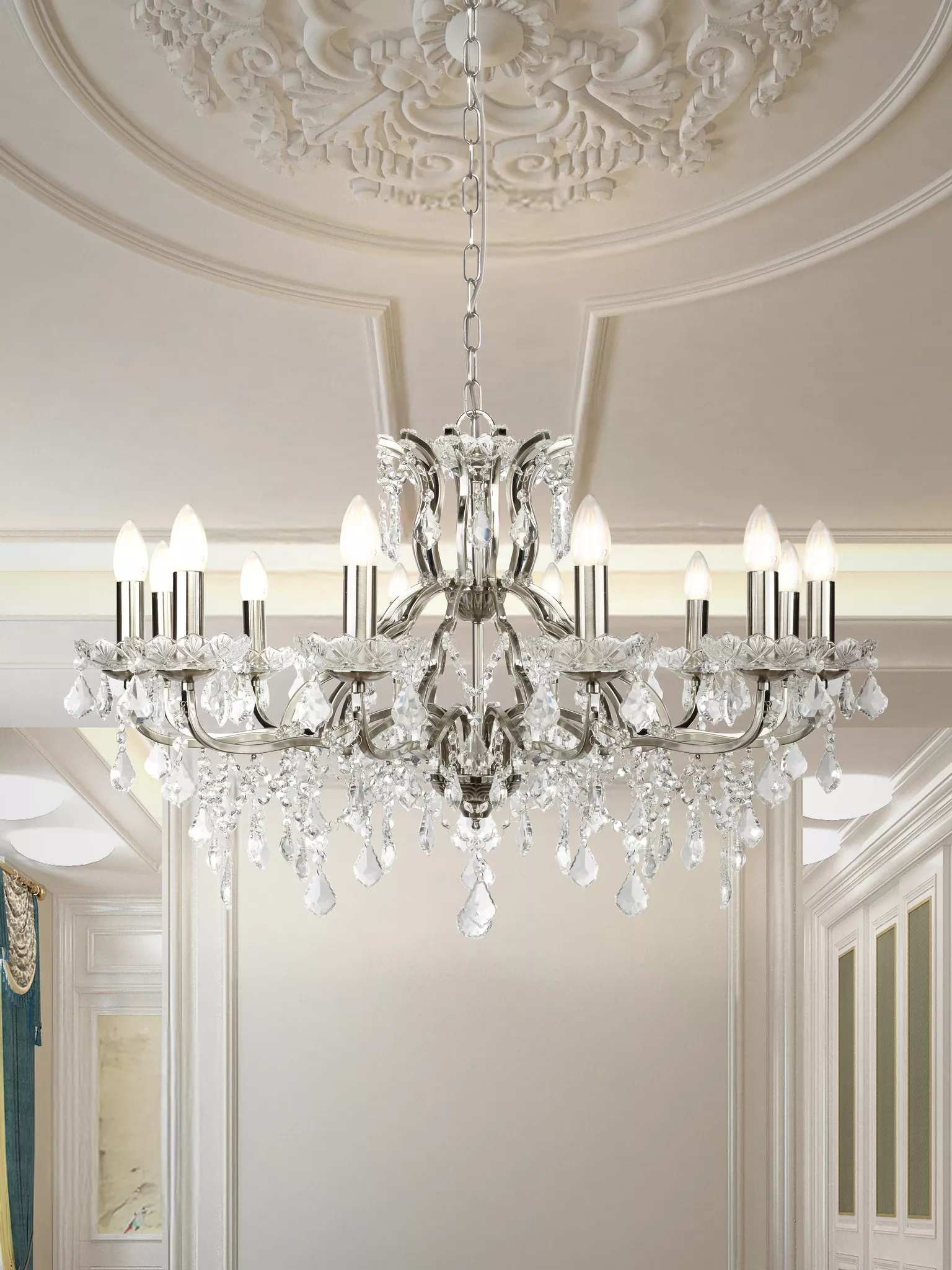 Paris 6/8/12Lt Chandelier- Antique Brass/ Satin Silver Finishes - Image 11