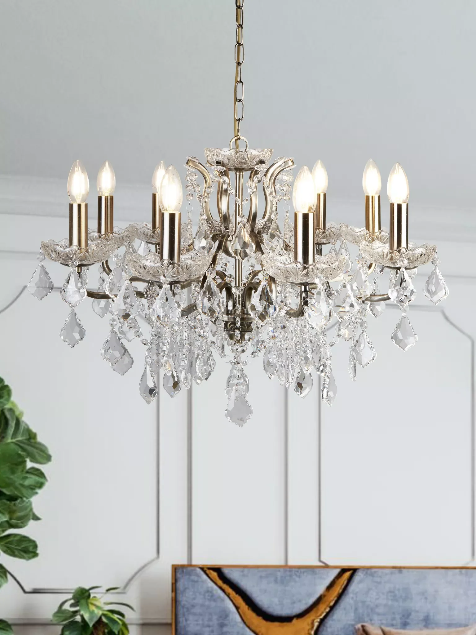 Paris 6/8/12Lt Chandelier- Antique Brass/ Satin Silver Finishes - Image 14