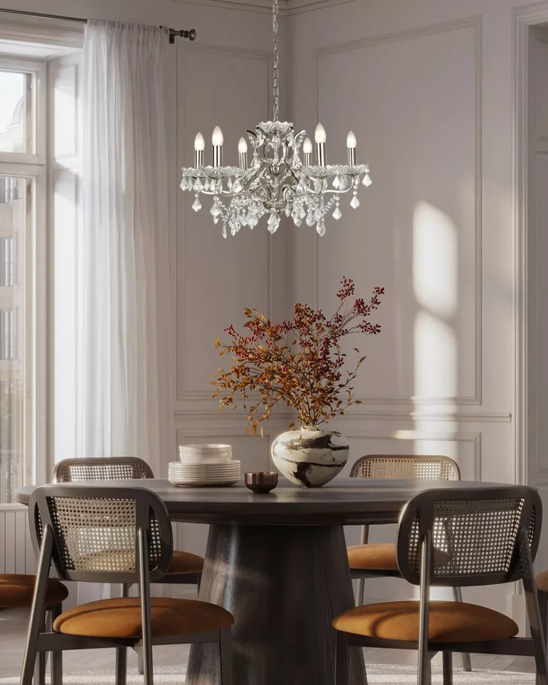 Paris 6/8/12Lt Chandelier- Antique Brass/ Satin Silver Finishes - Image 25