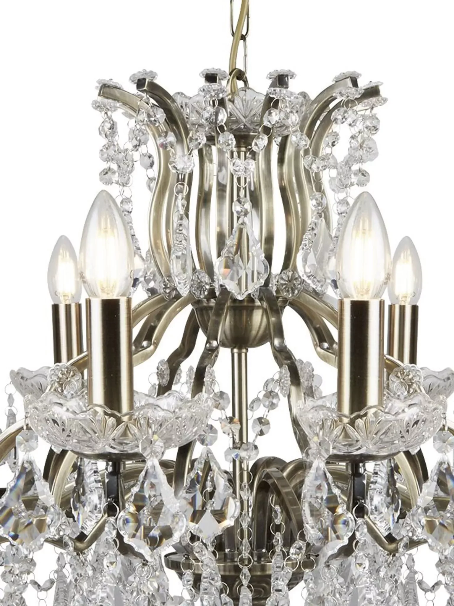 Paris 6/8/12Lt Chandelier- Antique Brass/ Satin Silver Finishes - Image 8